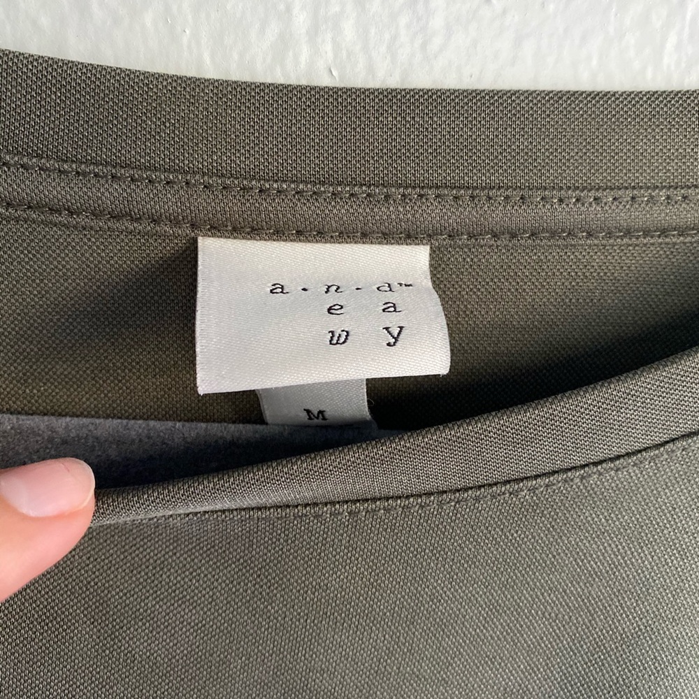 Olive Green Tshirt Style Top